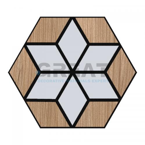 GREAT Art Wood acoustic panel beige hexagon Mdf Wall Panel Decoration